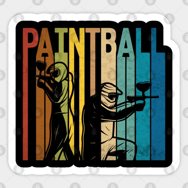 Distressed Retro Paintball Cool paintball players Sticker by WildFoxFarmCo